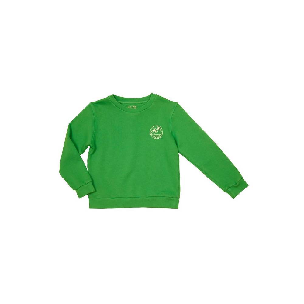 NEW SUNCHILD kid's lazy crew granny sweatshirt in green